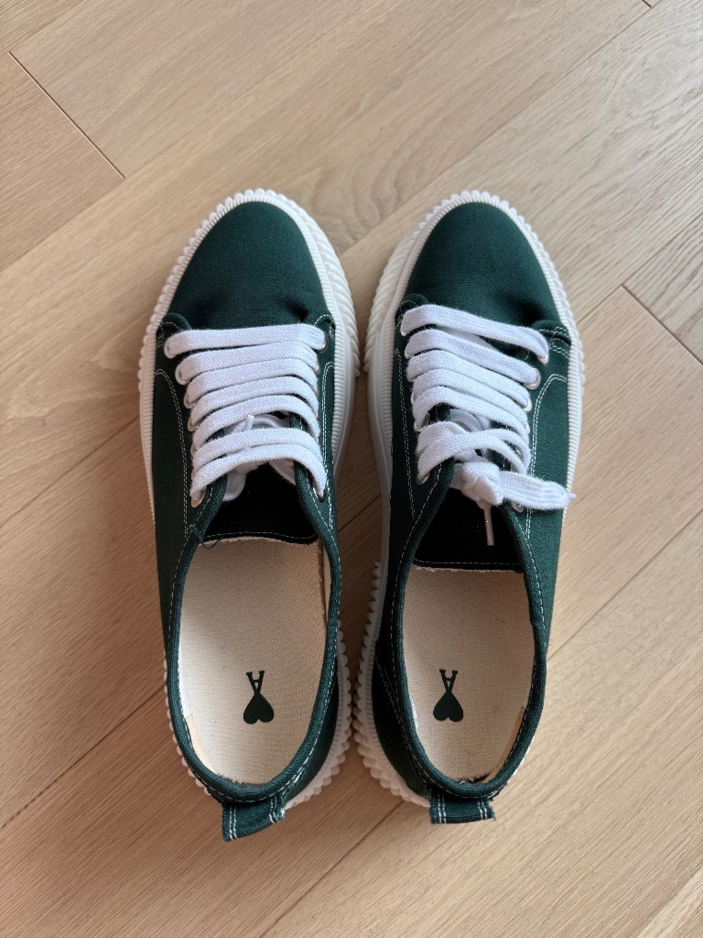 AMI Alexandre Mattiussi Green Canvas Sneakers